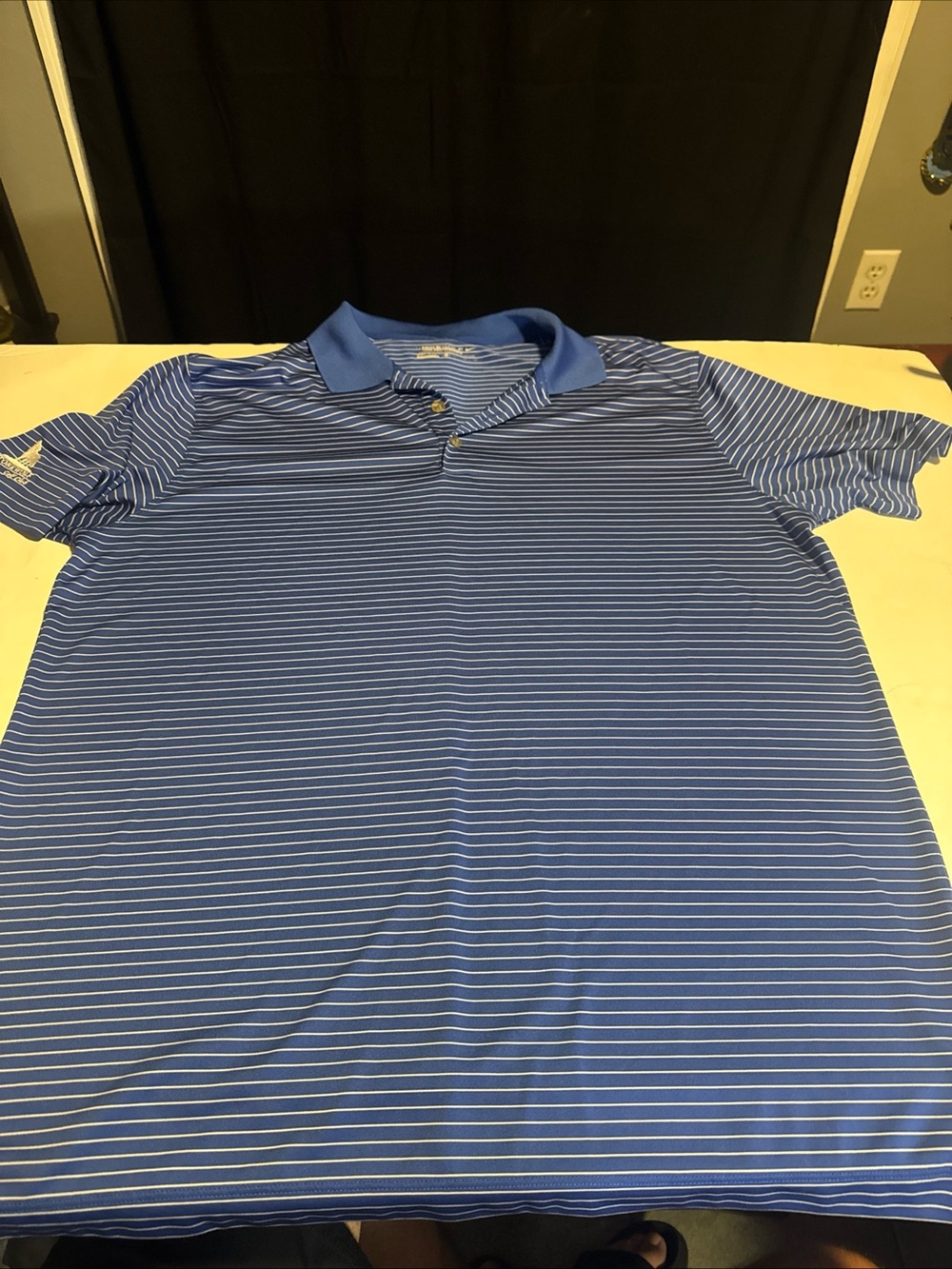 Nike Golf Polo Shirt Dri-Fit Men's XL Dri-Fit Short Sleeve Blue Striped